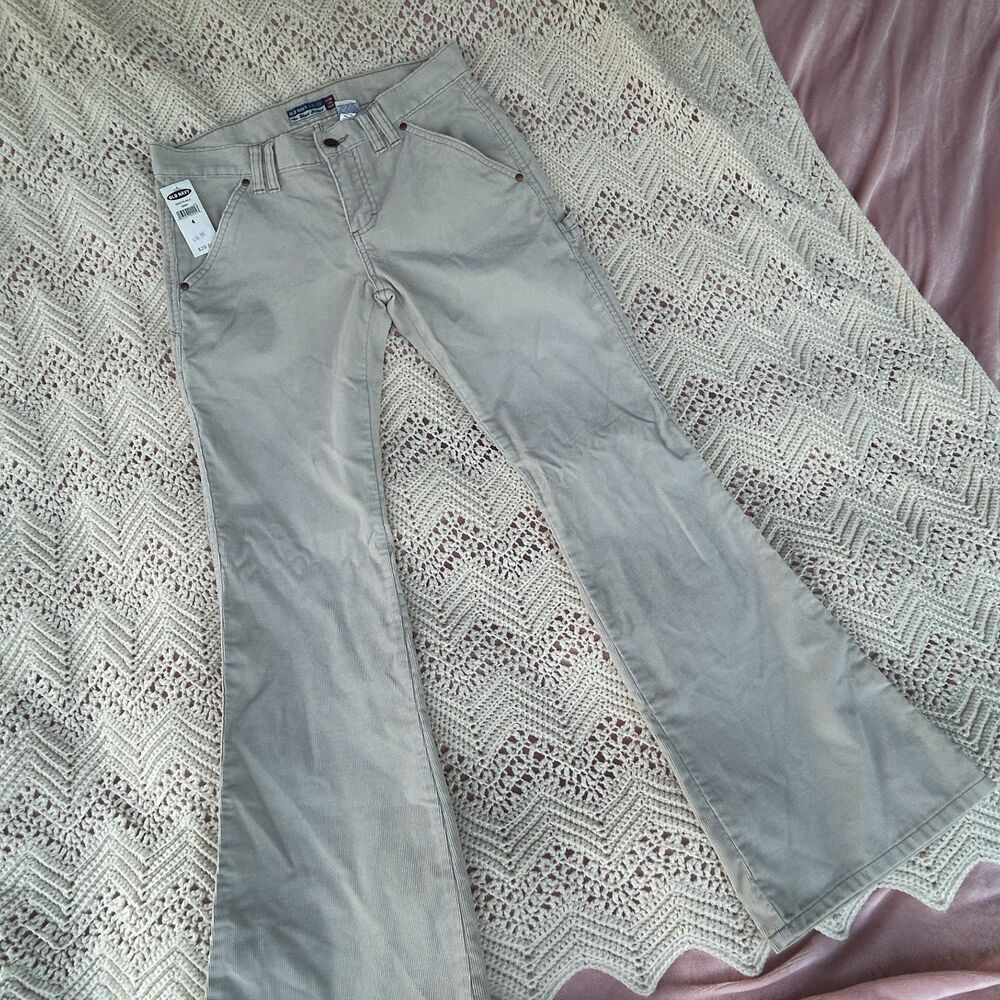 Vintage Y2K Old Navy Low Rise Corduroy Carpenter Pants Flare 4 Streetwear Grunge